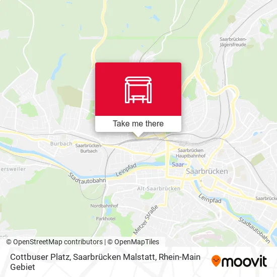 Карта Cottbuser Platz, Saarbrücken Malstatt
