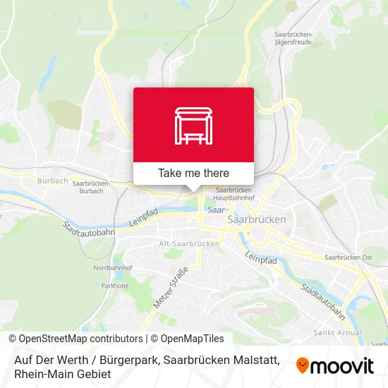 Карта Auf Der Werth / Bürgerpark, Saarbrücken Malstatt