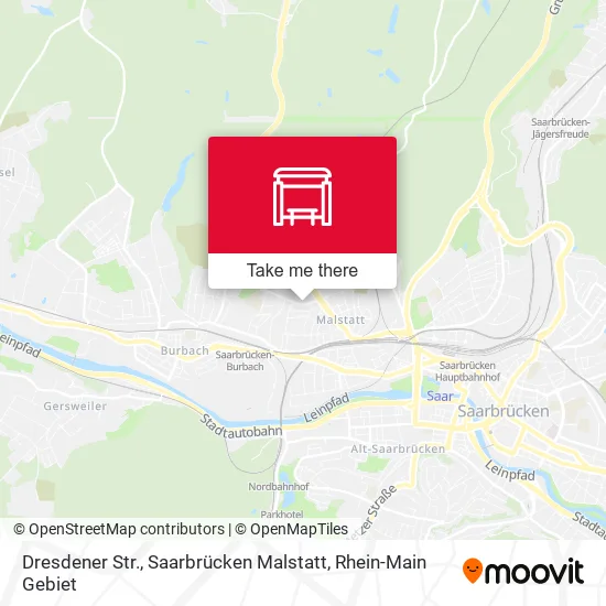 Карта Dresdener Str., Saarbrücken Malstatt