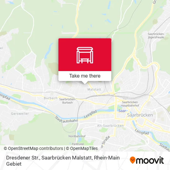 Карта Dresdener Str., Saarbrücken Malstatt