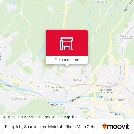 Карта Rastpfuhl, Saarbrücken Malstatt