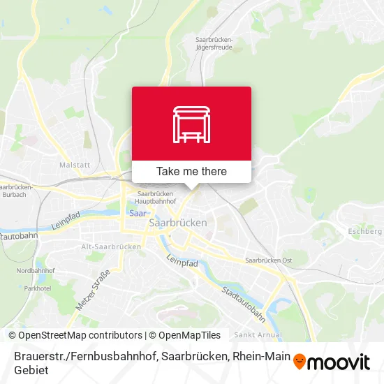 Карта Brauerstr. / Fernbusbahnhof, Saarbrücken