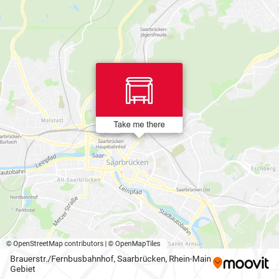 Карта Brauerstr. / Fernbusbahnhof, Saarbrücken