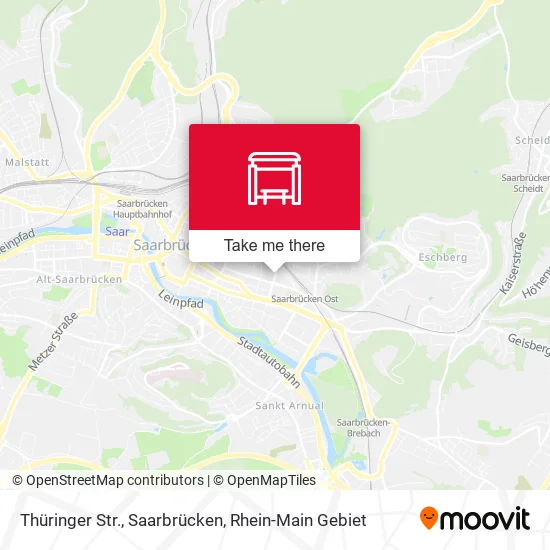 Карта Thüringer Str., Saarbrücken