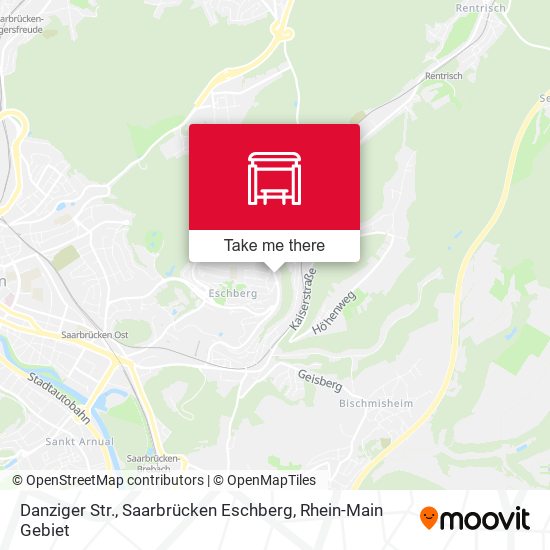 Карта Danziger Str., Saarbrücken Eschberg
