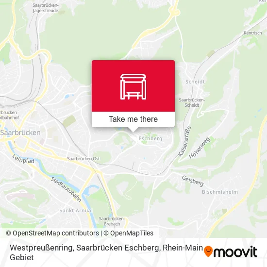 Карта Westpreußenring, Saarbrücken Eschberg