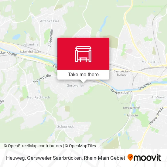 Карта Heuweg, Gersweiler Saarbrücken