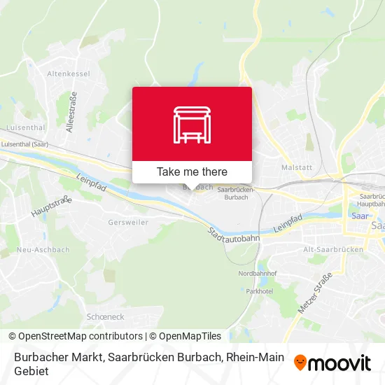 Карта Burbacher Markt, Saarbrücken Burbach