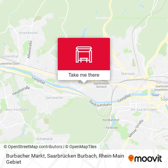 Карта Burbacher Markt, Saarbrücken Burbach