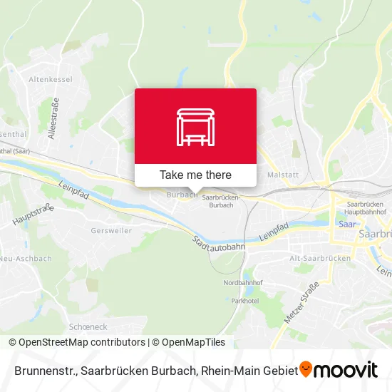 Карта Brunnenstr., Saarbrücken Burbach