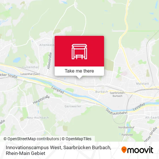 Карта Innovationscampus West, Saarbrücken Burbach