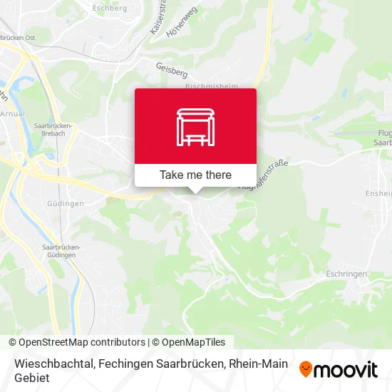 Карта Wieschbachtal, Fechingen Saarbrücken