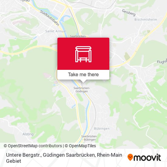 Untere Bergstr., Güdingen Saarbrücken map