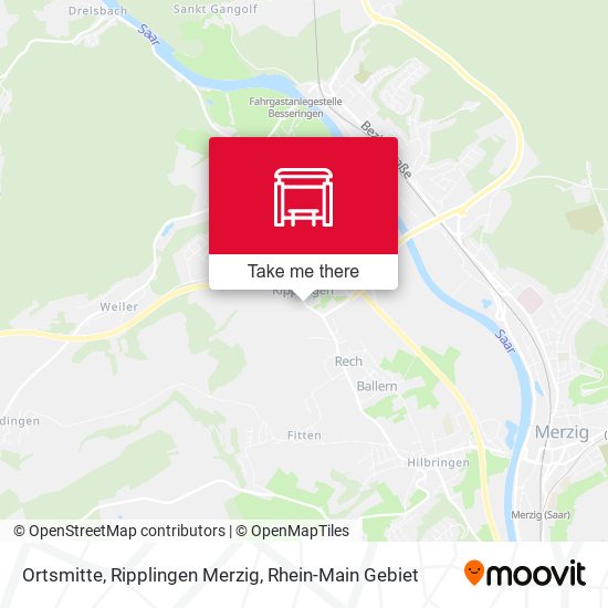 Карта Ortsmitte, Ripplingen Merzig