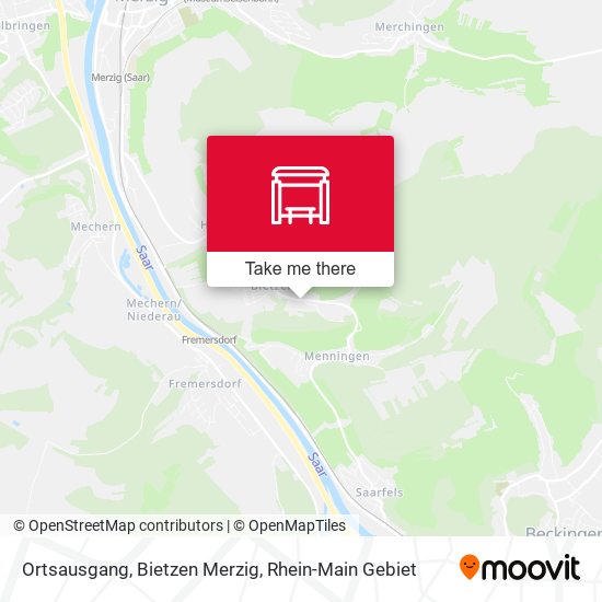 Карта Ortsausgang, Bietzen Merzig