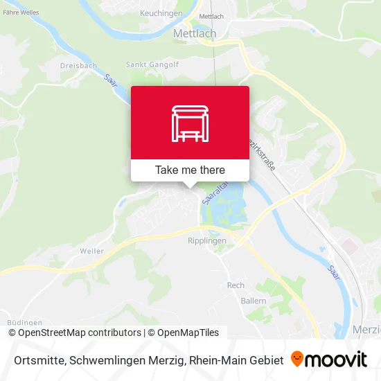 Карта Ortsmitte, Schwemlingen Merzig