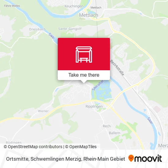 Карта Ortsmitte, Schwemlingen Merzig
