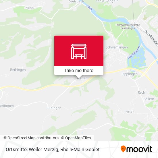 Карта Ortsmitte, Weiler Merzig