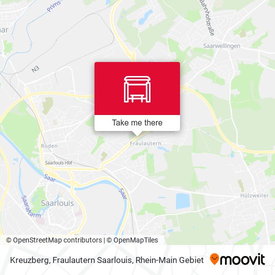 Kreuzberg, Fraulautern Saarlouis map