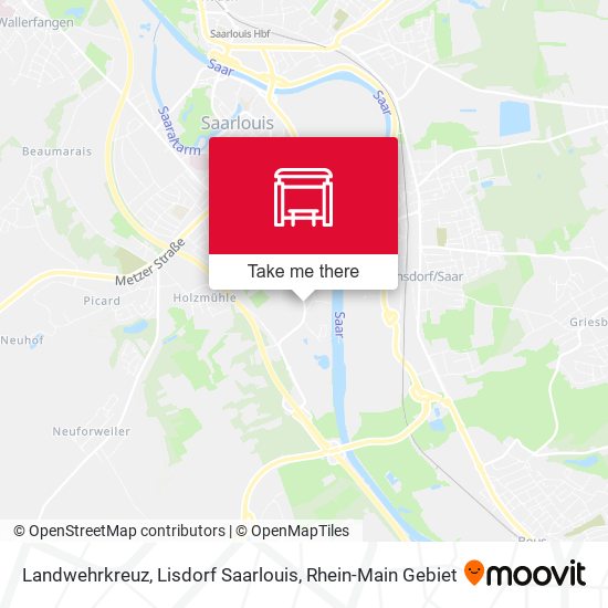 Landwehrkreuz, Lisdorf Saarlouis map