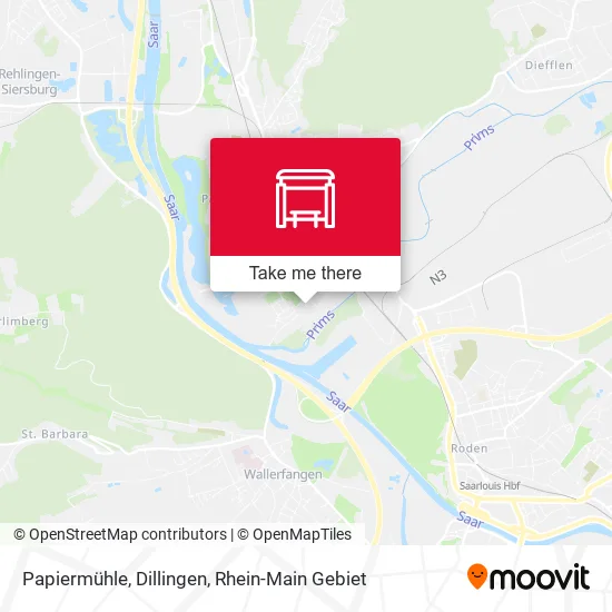 Карта Papiermühle, Dillingen