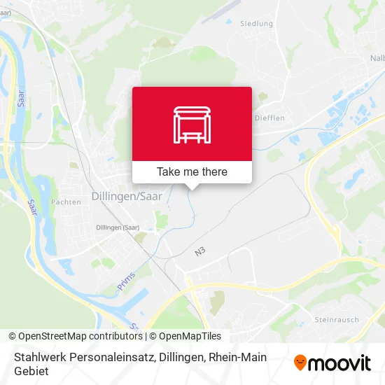 Карта Stahlwerk Personaleinsatz, Dillingen