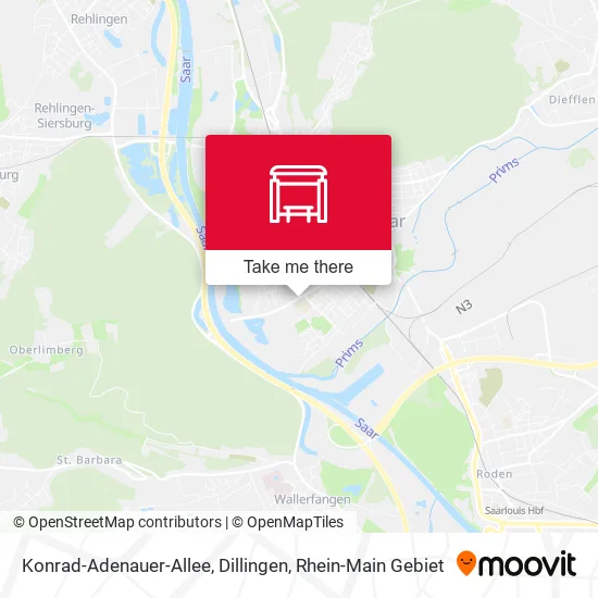 Карта Konrad-Adenauer-Allee, Dillingen
