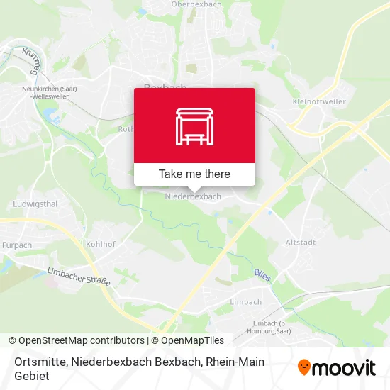 Карта Ortsmitte, Niederbexbach Bexbach