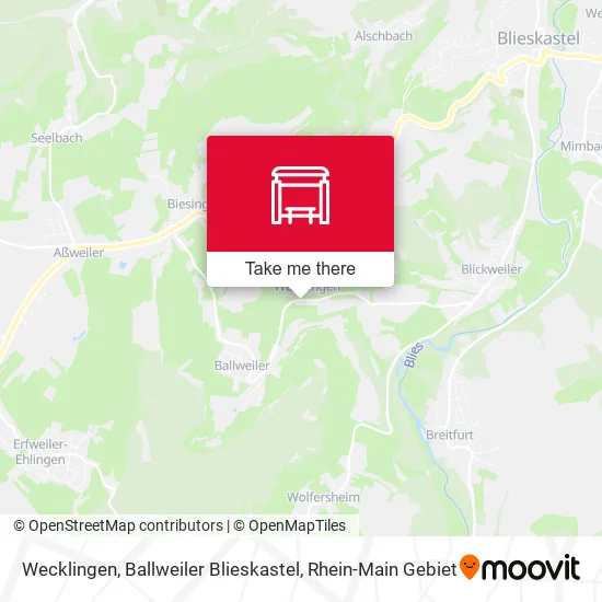 Карта Wecklingen, Ballweiler Blieskastel