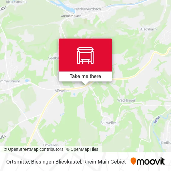 Карта Ortsmitte, Biesingen Blieskastel