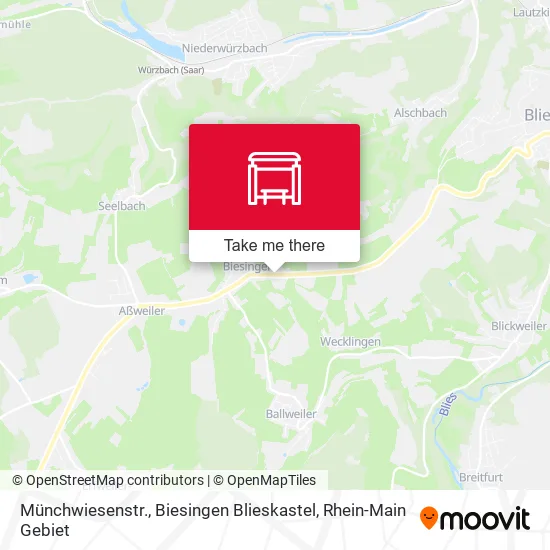 Карта Münchwiesenstr., Biesingen Blieskastel