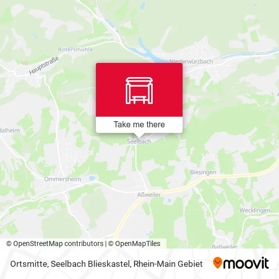 Карта Ortsmitte, Seelbach Blieskastel