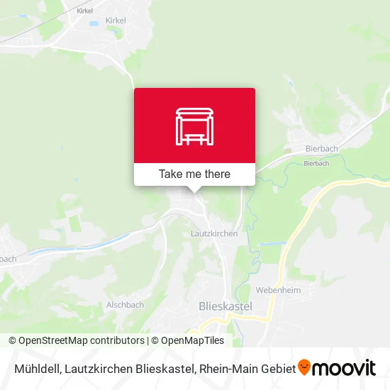 Карта Mühldell, Lautzkirchen Blieskastel