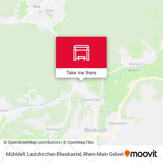 Карта Mühldell, Lautzkirchen Blieskastel