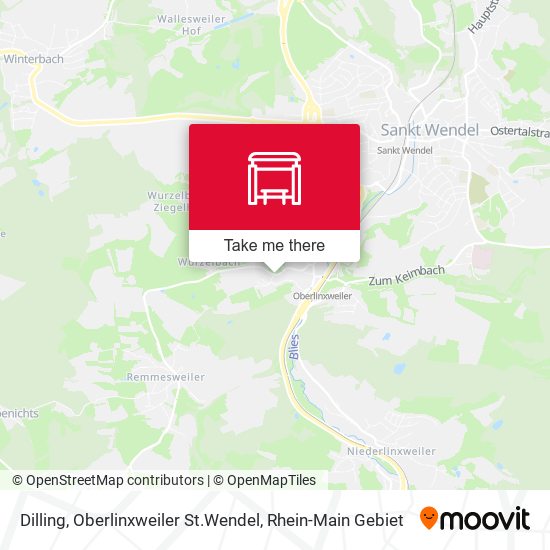Dilling, Oberlinxweiler St.Wendel map
