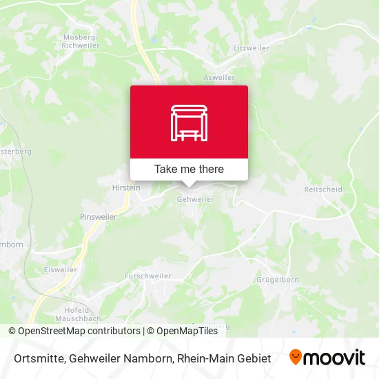 Карта Ortsmitte, Gehweiler Namborn