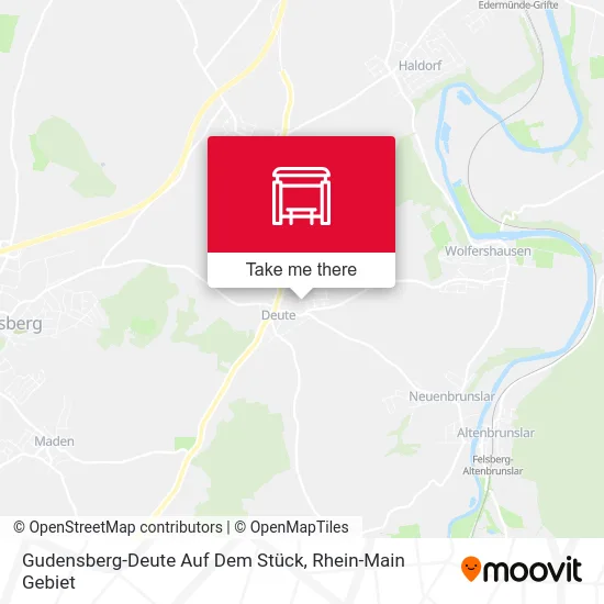 Карта Gudensberg-Deute Auf Dem Stück