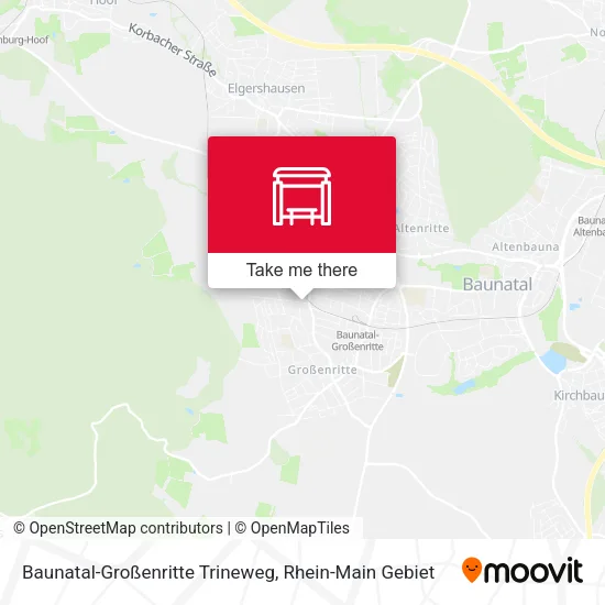 Baunatal-Großenritte Trineweg map
