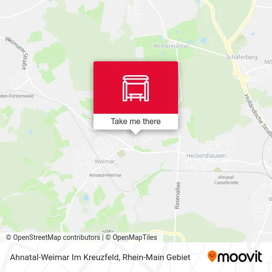 Карта Ahnatal-Weimar Im Kreuzfeld