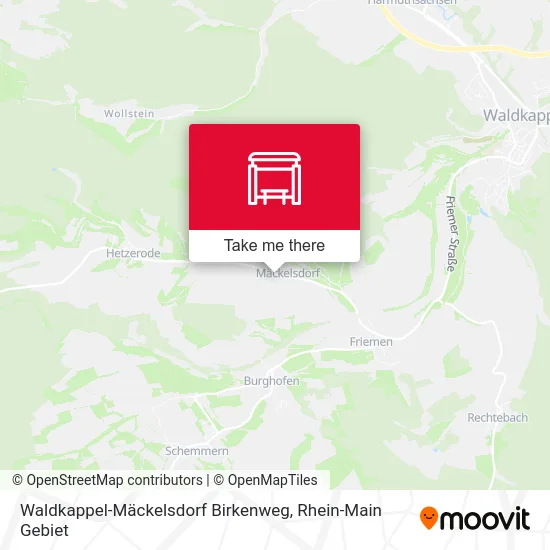 Карта Waldkappel-Mäckelsdorf Birkenweg