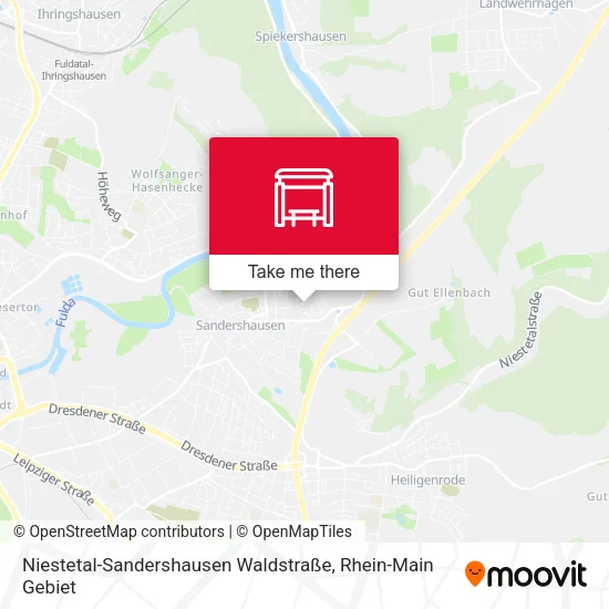Карта Niestetal-Sandershausen Waldstraße