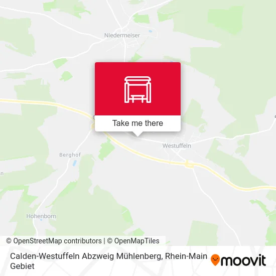 Карта Calden-Westuffeln Abzweig Mühlenberg