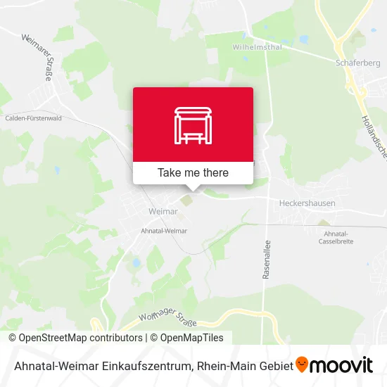 Карта Ahnatal-Weimar Einkaufszentrum