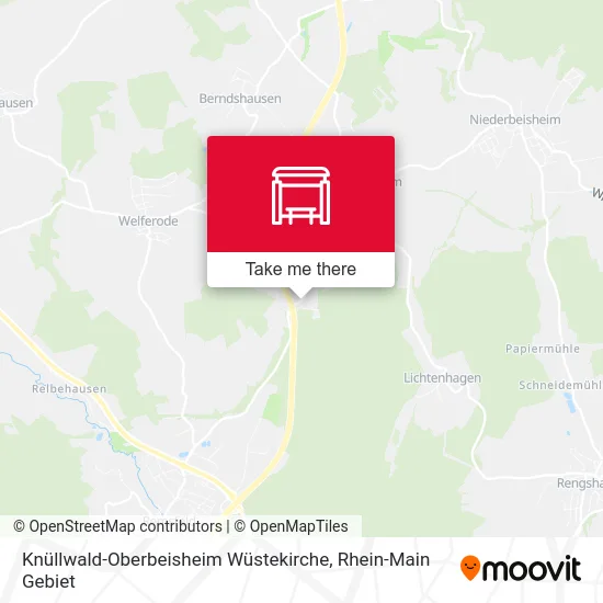 Карта Knüllwald-Oberbeisheim Wüstekirche