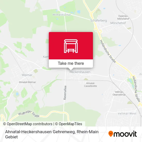 Карта Ahnatal-Heckershausen Gehrenweg