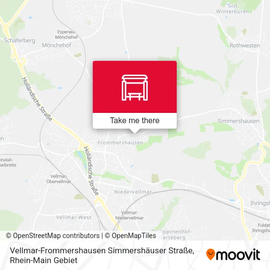 Карта Vellmar-Frommershausen Simmershäuser Straße