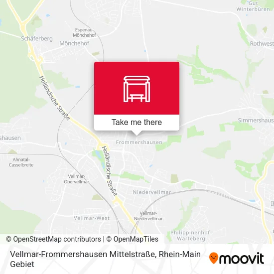Карта Vellmar-Frommershausen Mittelstraße