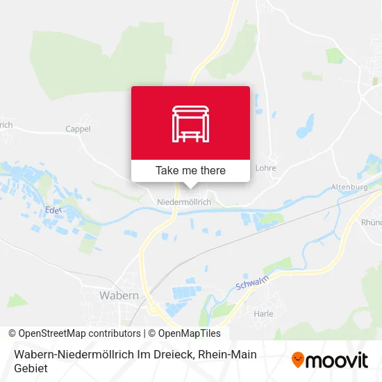 Карта Wabern-Niedermöllrich Im Dreieck