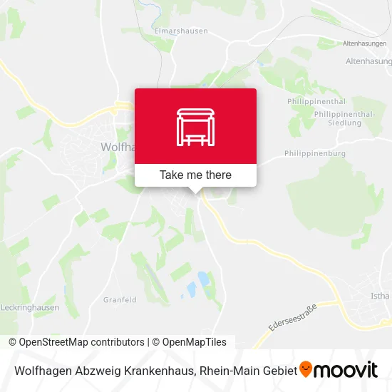 Карта Wolfhagen Abzweig Krankenhaus