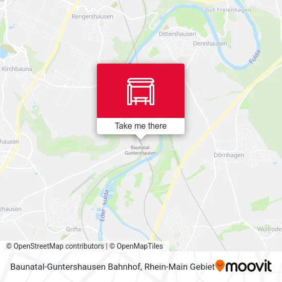 Карта Baunatal-Guntershausen Bahnhof